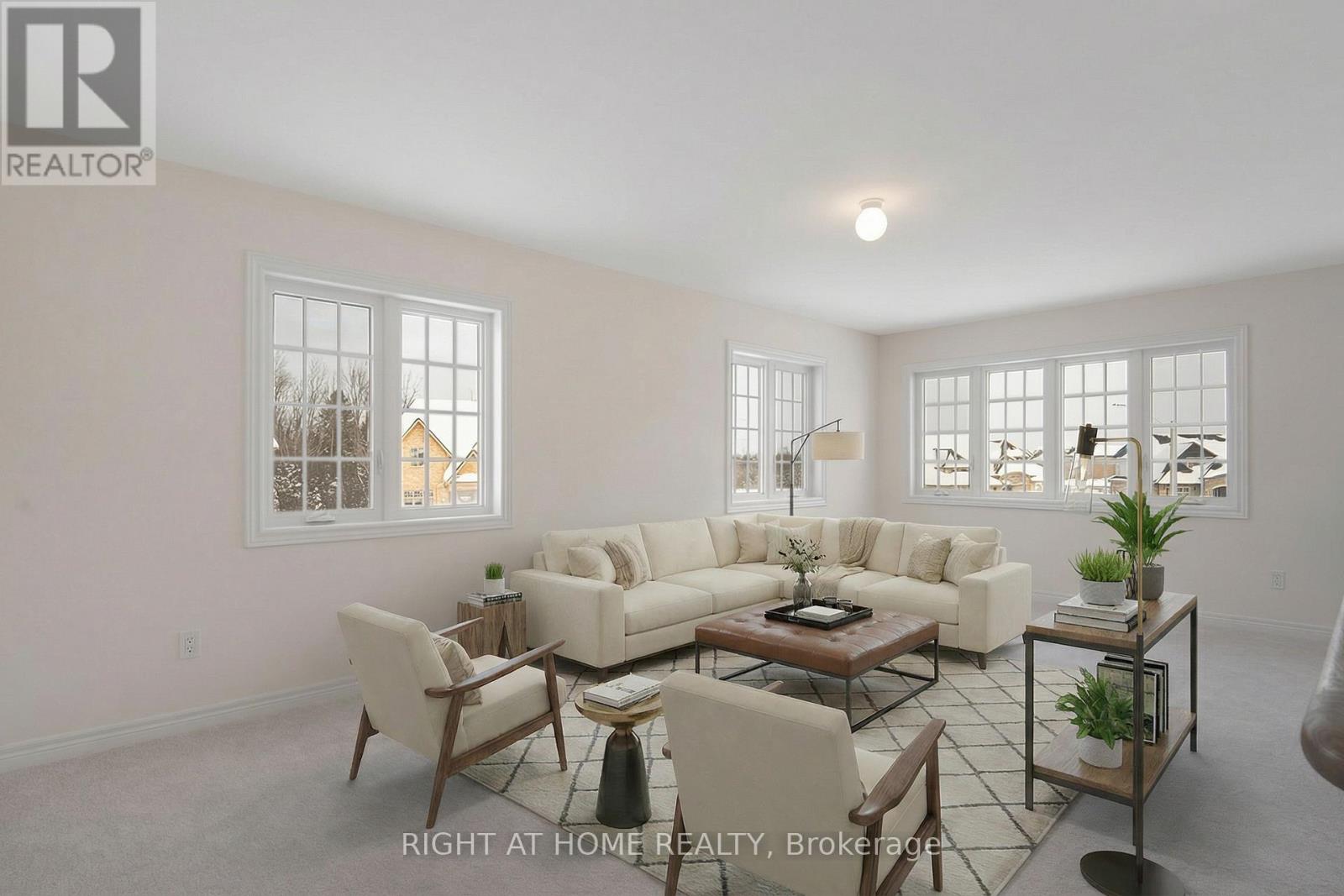 Great room — fireplace, natural light