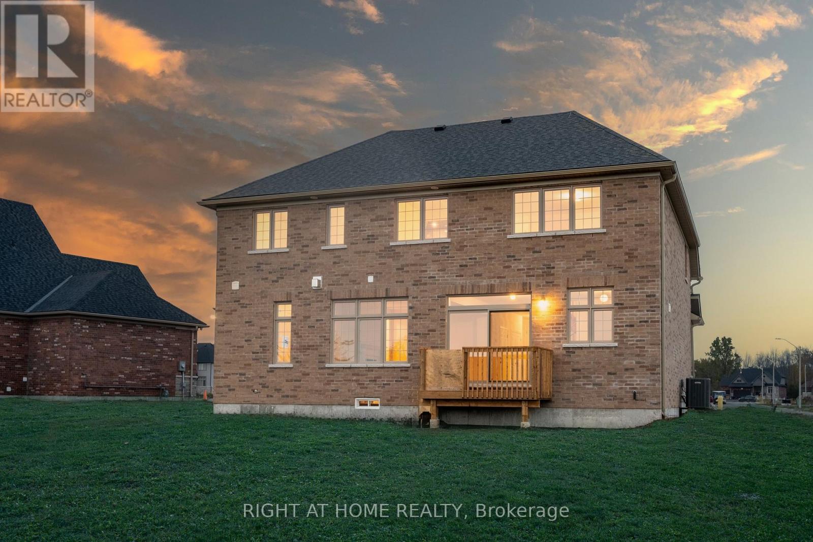 Backyard — rear view at twilight