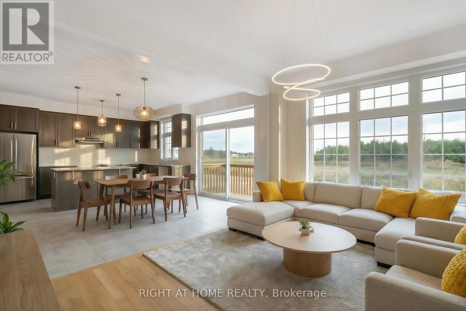 Kitchen — island, cabinetry, open concept