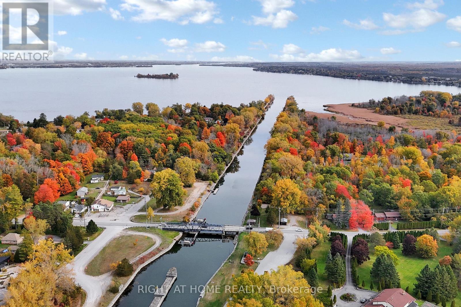 Aerial — neighbourhood and waterfront