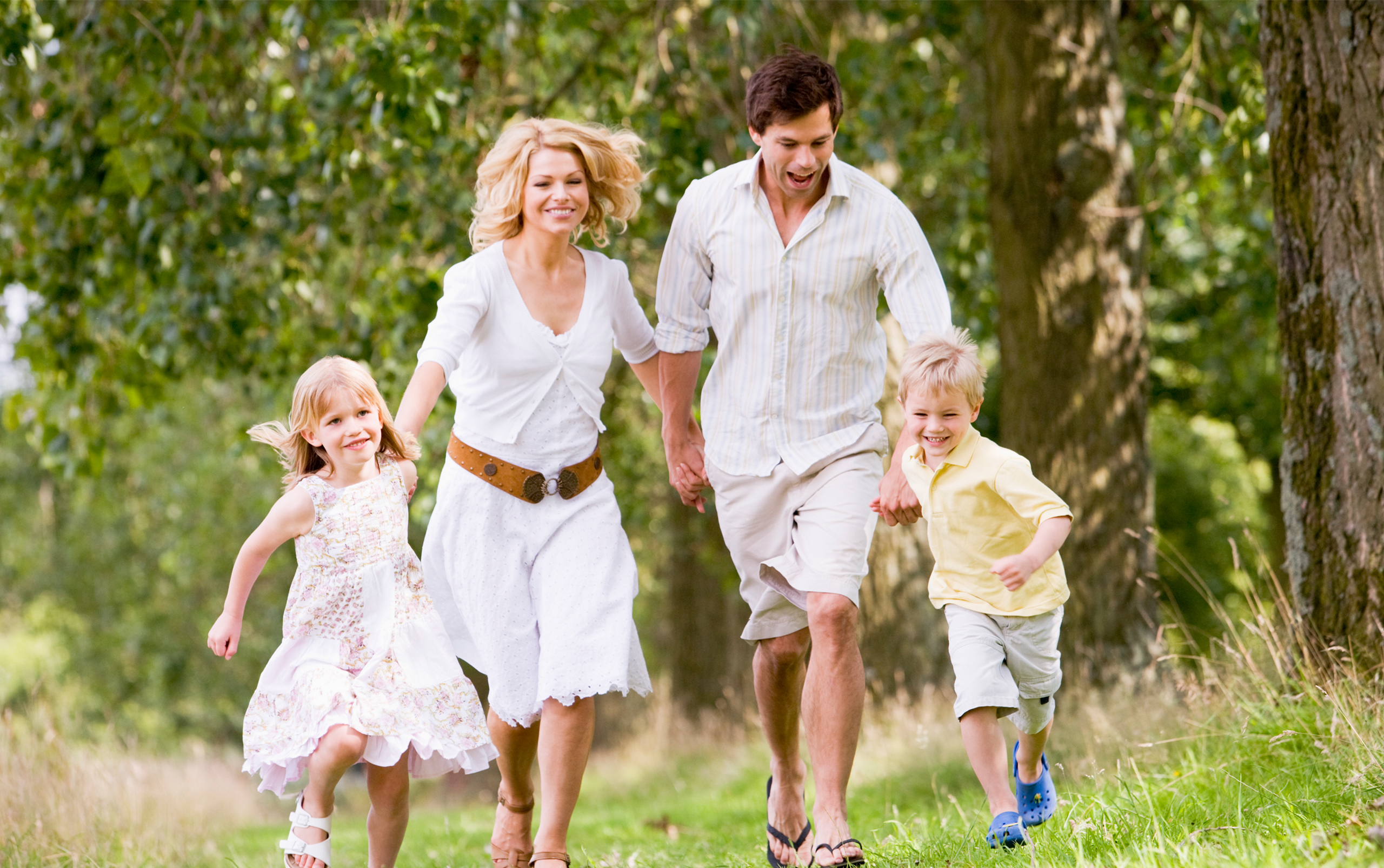 A family enjoying the trails and green spaces at Young's Cove
